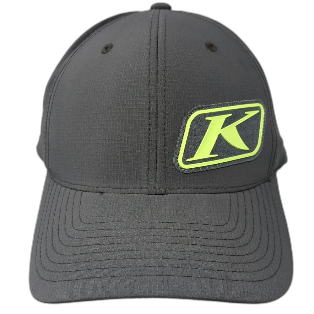 Klim Baseball Cap Gray XL Fitted Yellow Logo Motorsports Outdoor Sports Gear Hat